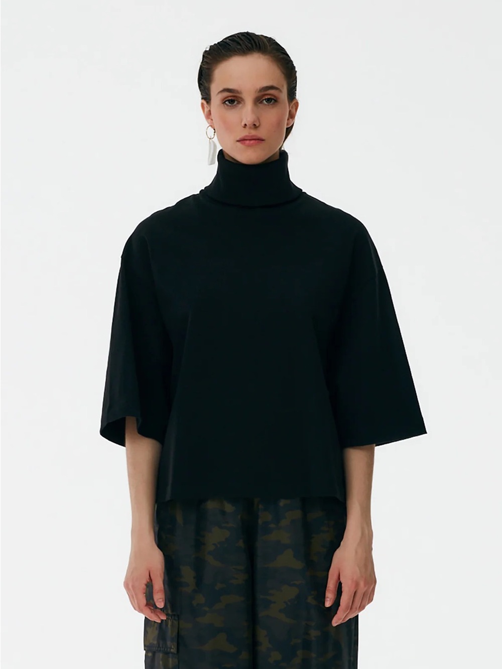 Tibi - Black Punto Milano Turtleneck Shirt - S